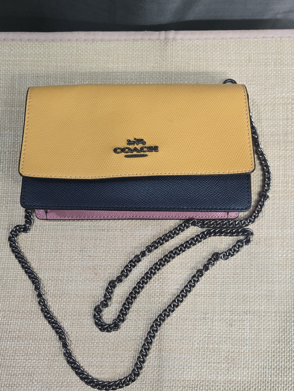 Coach Colorblock Leather Crossbody - Yellow, Blue, Pink